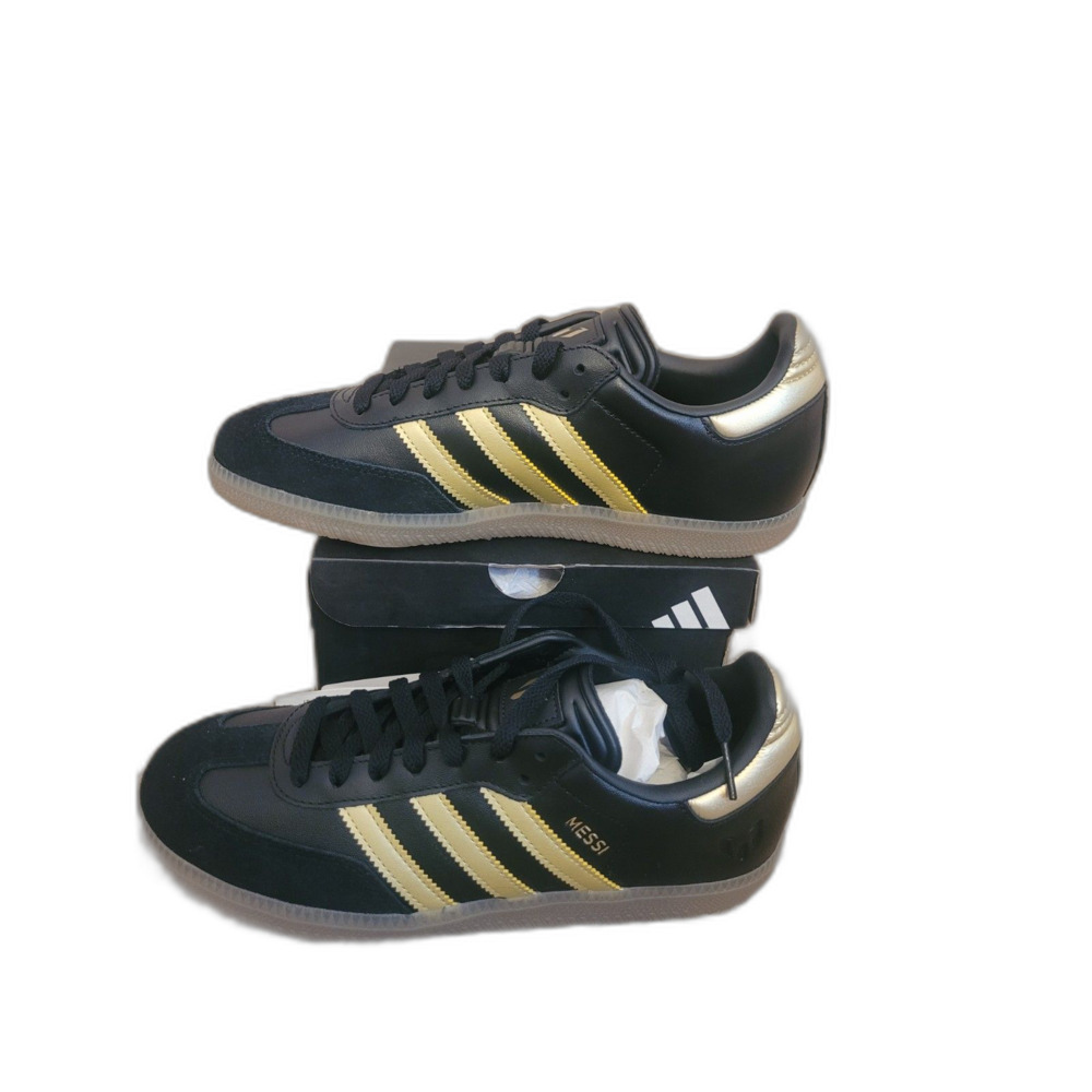 Adidas Samba Messi J Youth Size 6 Black Gold Gum Soccer Shoes JR6349 NIB
